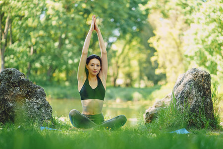 yoga girlの写真素材