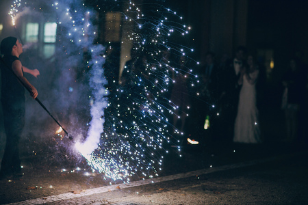 Fireshow in a weddingの写真素材