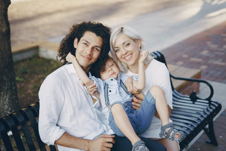 beautiful young family
