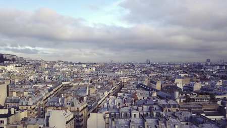aerial view of eiffel tower in parisの写真素材