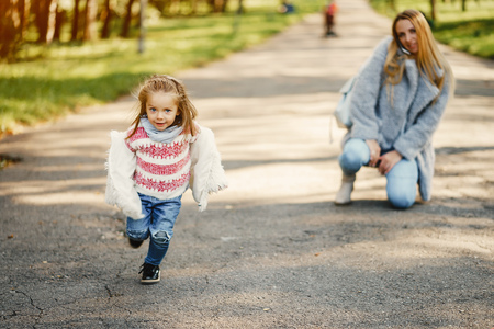 young mother with toddlerの写真素材