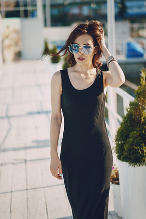 girl in sunglassesの写真素材