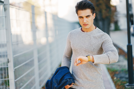 stylish guy in the cityの写真素材