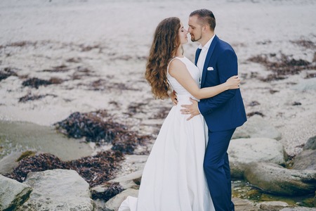 grooms in natureの写真素材