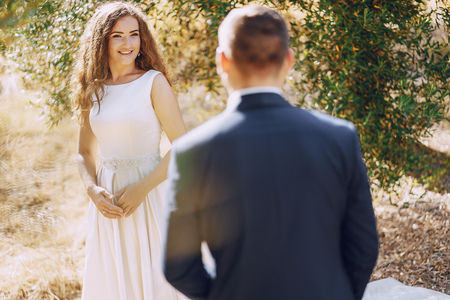 grooms in natureの写真素材