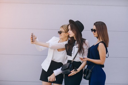 beautiful young girls outdoors in Sunny weatherの写真素材