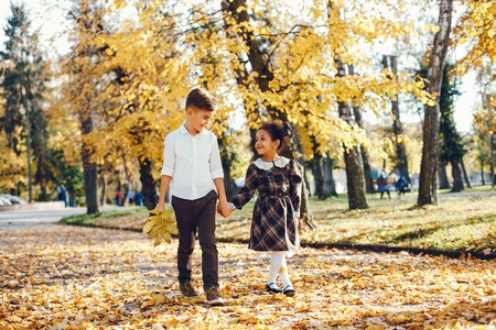children in a parkの写真素材