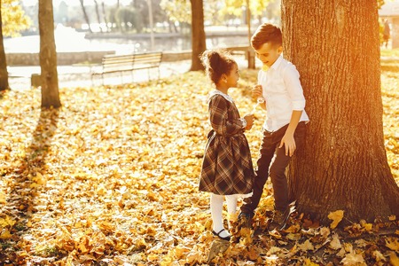 children in a parkの写真素材