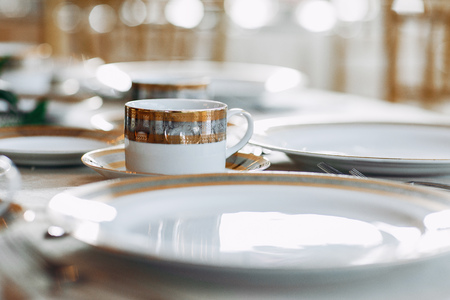 Elegant wedding dishesの写真素材