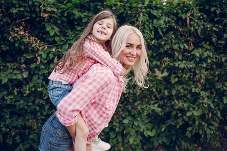 young family mother and daughterの写真素材