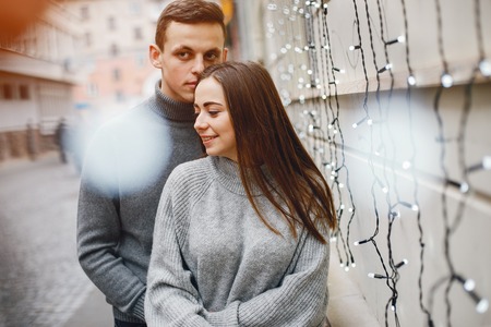 couple in a cityの写真素材