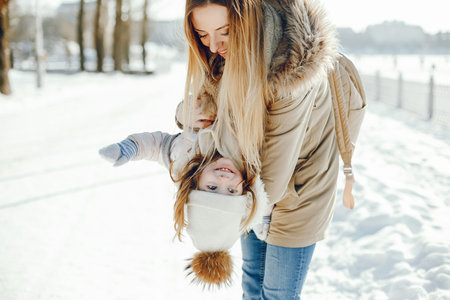mother with daughterの写真素材