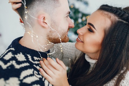 christmas coupleの写真素材