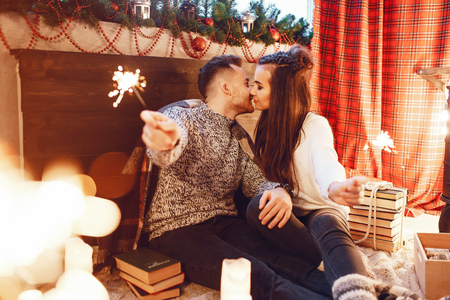 couple in studioの写真素材