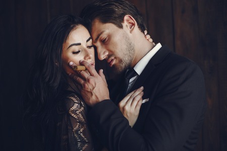 Sexy couple at homeの写真素材