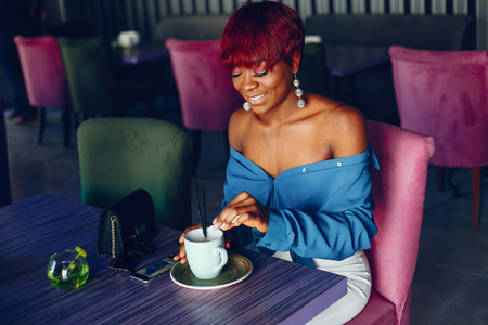 stylish black girlの写真素材