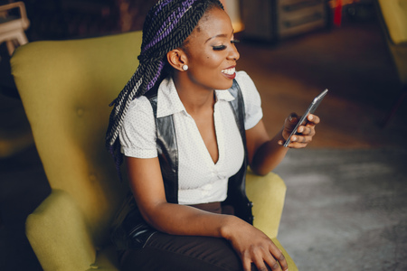 girl in a cafeの写真素材