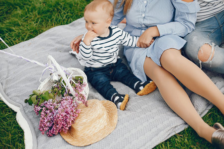 beautiful family in a park