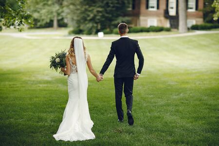 Elegant wedding coupleの写真素材