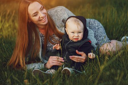 mother with sonの写真素材