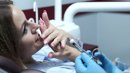 woman visiting the dentist for her annual cleaning