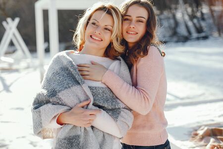 Mother witn daughterの写真素材