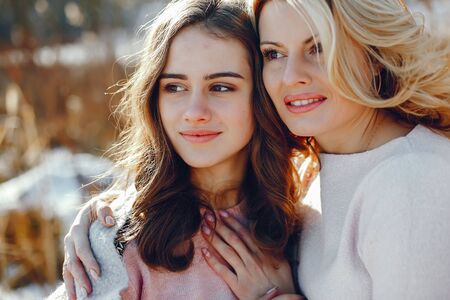 Mother witn daughterの写真素材