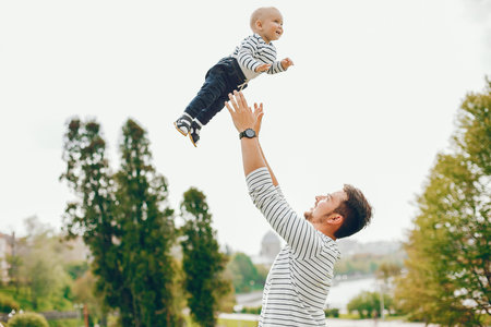 father with little cute son