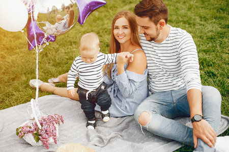 beautiful family in a park