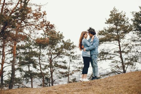 Autumn coupleの写真素材