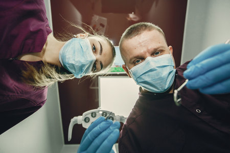 Beautiful girl in a dentist