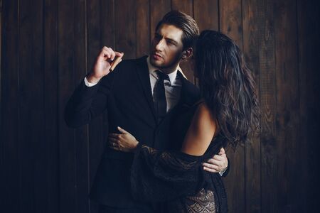 Sexy couple at homeの写真素材