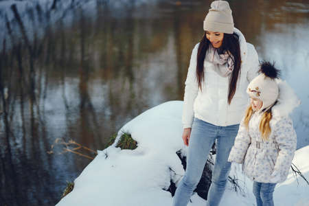 Mom and daughterの写真素材