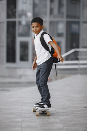 Teenager boy with a skateboard