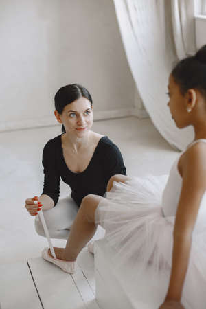 African little girl is studying balletの写真素材