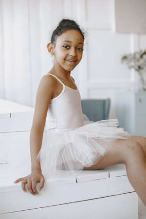 African cild girl is studying balletの写真素材