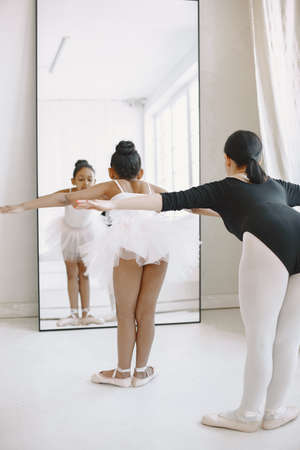 African little girl is studying balletの写真素材