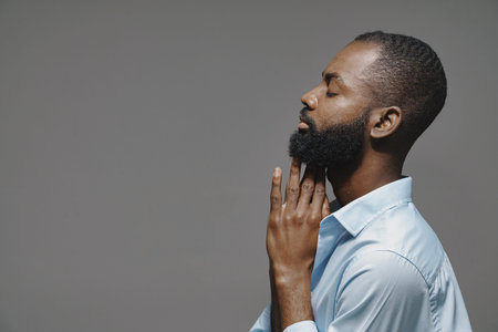 Close up portrait of a handsome young black man