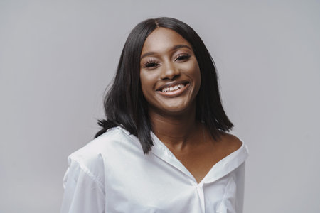 Close up portrait of a stylish young black woman