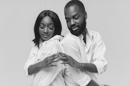 Close up portrait of a stylish african couple
