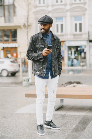 Outdoor portrait of an African business manの写真素材