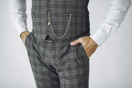 Handsome pensive mature businessman in formal suitの写真素材