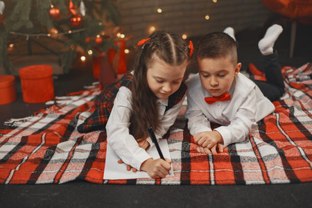 Two children spends time in the holiday room
