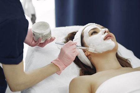 Woman in cosmetology studio on a procedures