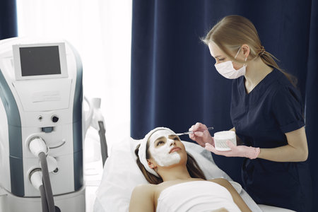 Woman in cosmetology studio on a procedures