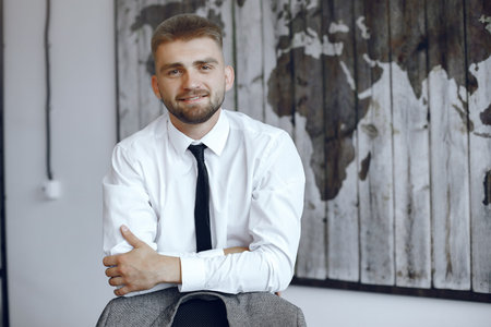 Man works in the office