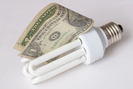 Energy saving bulb with banknote