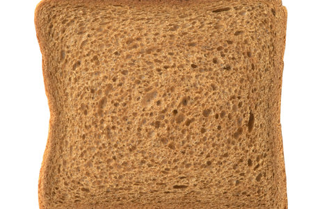 Brown bread toast isolated over white