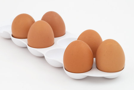Brown eggs on the background. Selective focus