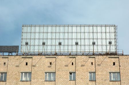 Billboard is a huge space. Brick building wallの写真素材